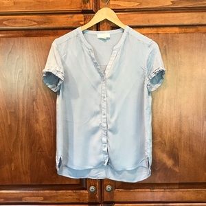 Treasure & Bond sky blue short sleeve button up